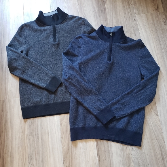Banana Republic Other - Banana Republic Merino wool 1/4 zip pullover sweaters lot of 2 gray blue